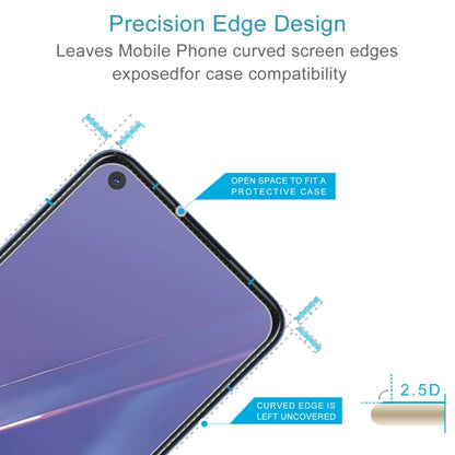 Tempered glass screen protector for curved phone edges, open-edge compatibility design