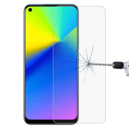 Clear tempered glass screen protector with curved edge over smartphone display