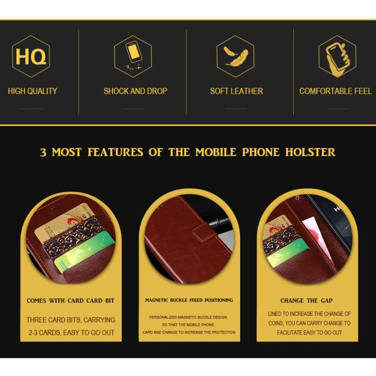 idewei phone wallet case feature infographic showing card slots and magnetic buckle