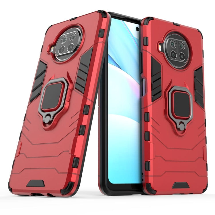 Red shockproof TPU case with magnetic ring holder and rugged corner protection