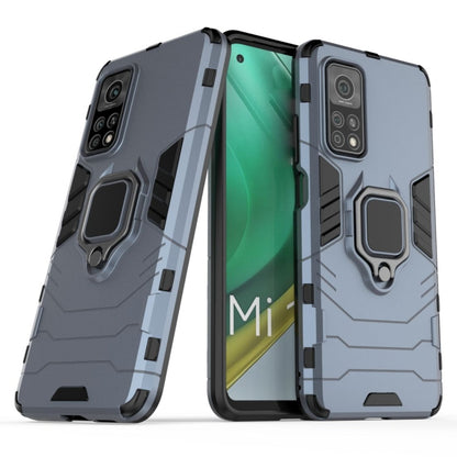 Light gray shockproof TPU case with magnetic ring holder and raised camera covers