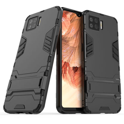 Black shockproof phone case with invisible holder, rugged armor design with side protection.