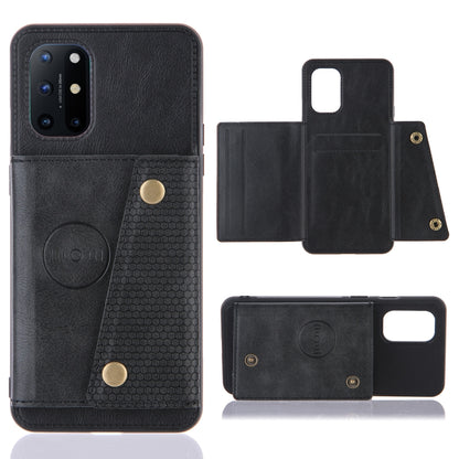 Black magnetic wallet phone case with card slots and fold-over front cover