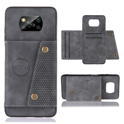 Gray PU TPU magnetic phone case with card slots and flip wallet holder