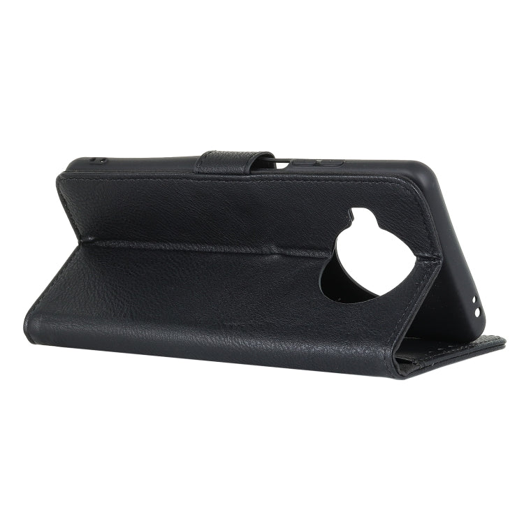 KHAZNEH black flip leather wallet case with kickstand support and card slots