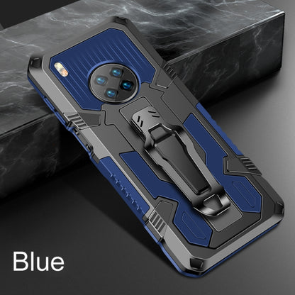 Blue rugged protective phone case with PC + TPU, textured back and camera lens openings