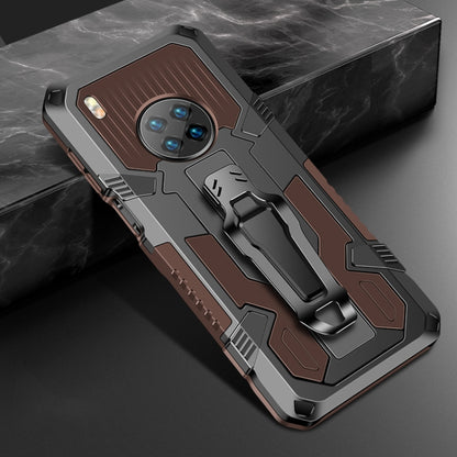 Coffee brown rugged shockproof phone case with PC + TPU, armored corners and camera cutouts