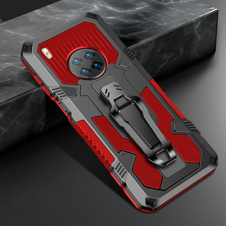 Red rugged shockproof phone case with PC + TPU, armored corners and camera cutouts