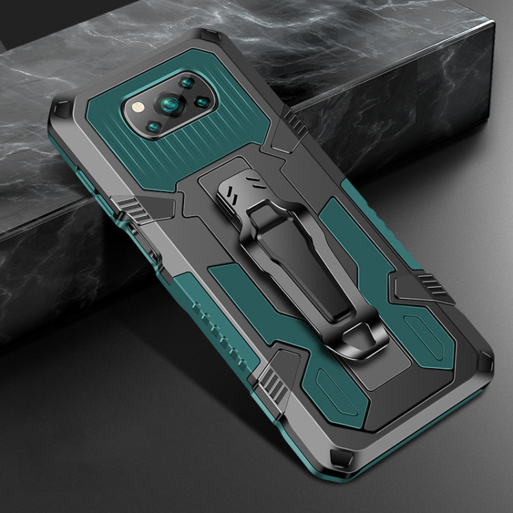 Rugged shockproof phone case with kickstand, teal and gray, raised armor frame and camera cutout