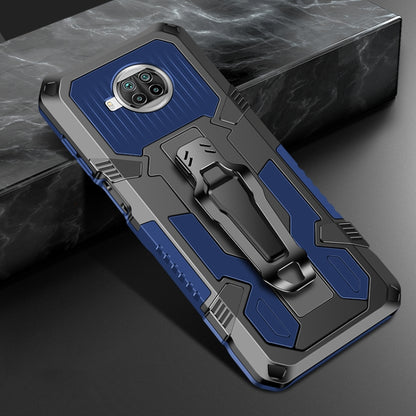 Blue rugged protective case in PC + TPU with camera cutout cluster and reinforced bumpers