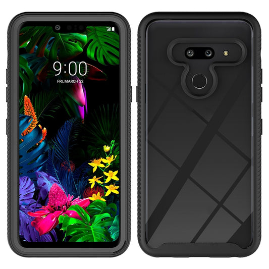 Black shockproof phone case with rugged edges and raised camera/phone cutouts