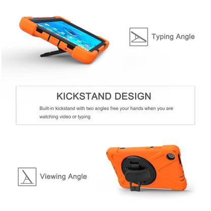 Orange protective case for Lenovo Tab M8 with adjustable kickstand viewing angles