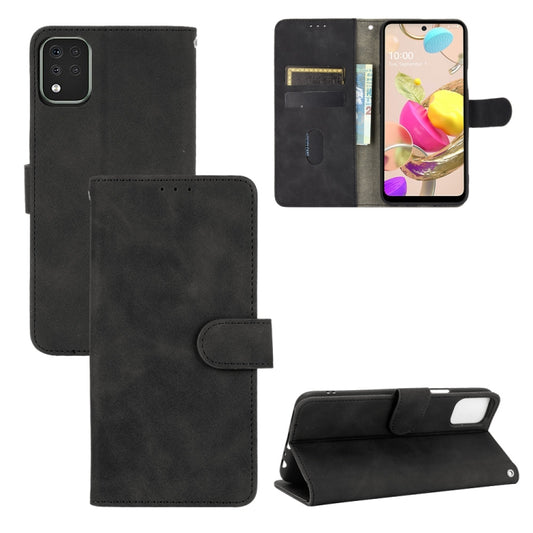 Black PU leather wallet flip case with magnetic buckle and card slots for phone.