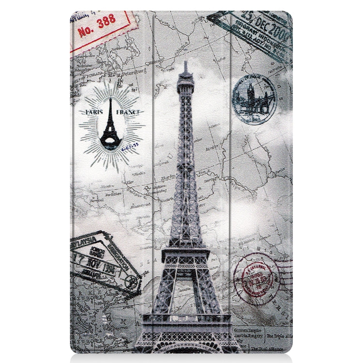 Smart tablet case with Paris landmark cover, flat back and protective edges