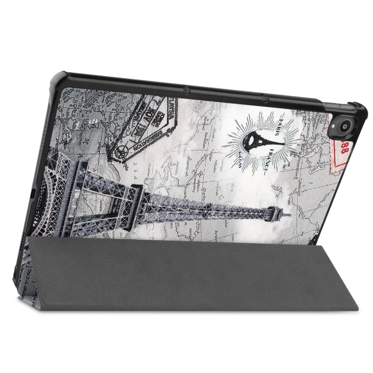 Smart tablet case with Paris print back and foldable stand for support