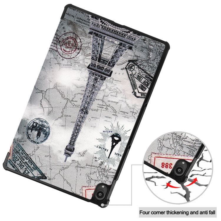 Smart tablet case with Paris landmark print, corner protection for secure fit