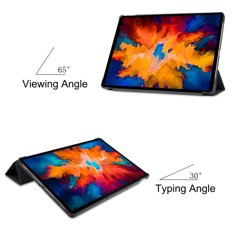 Black folio tablet case showing viewing and typing angles in landscape