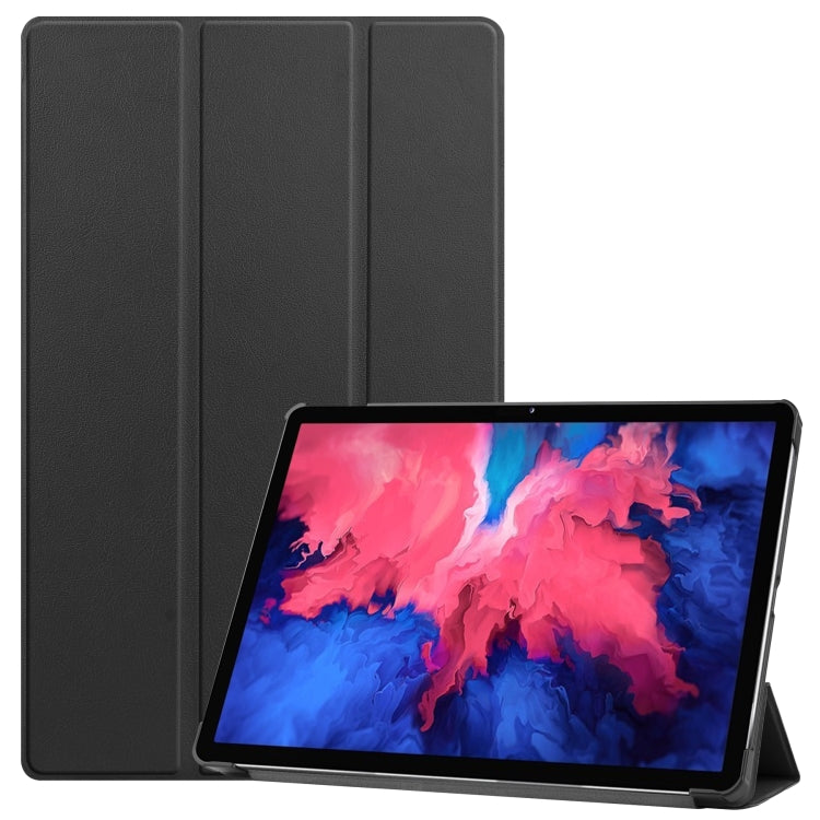 Black 3-fold flip leather case with stand for tablet