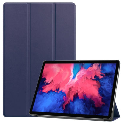 Dark blue 3-fold flip leather case with stand for tablet