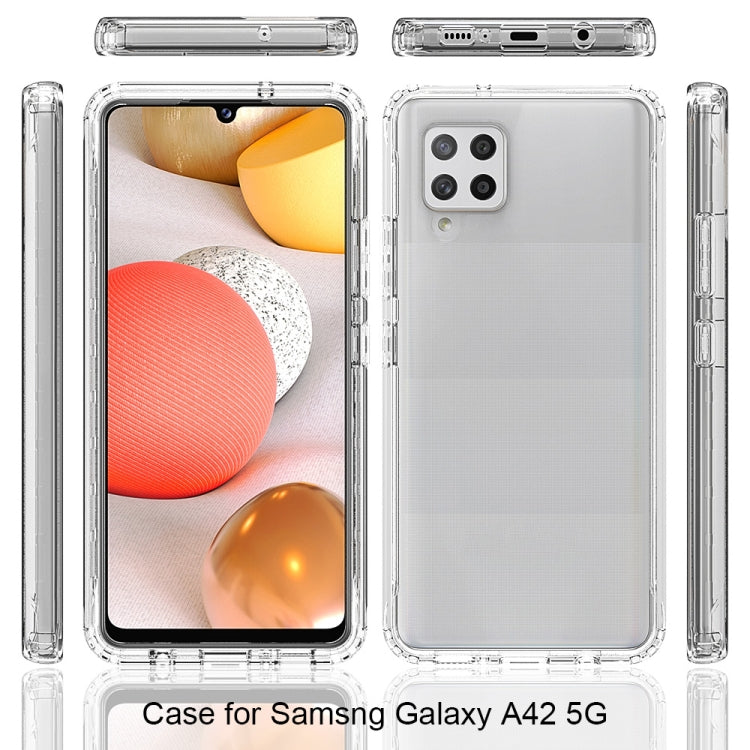 Clear shockproof phone case showing front, back, and side button cutouts