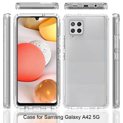 Clear shockproof phone case showing front, back, and side button cutouts