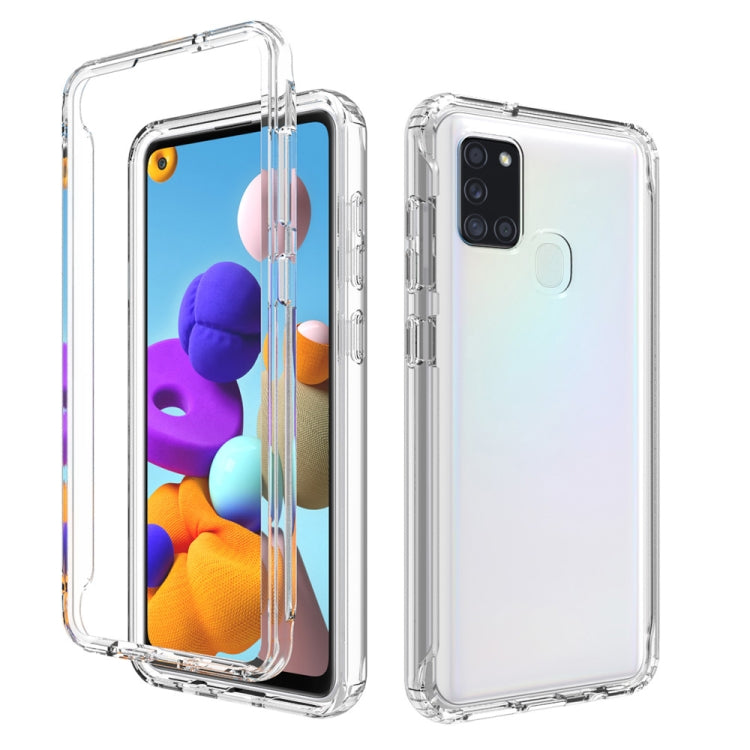 Clear shockproof phone case with camera module cutout and corner bumper