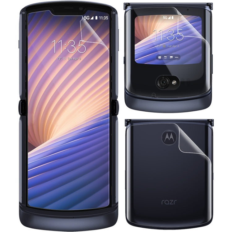 Hydrogel film screen and rear covers set, covering both front display and back