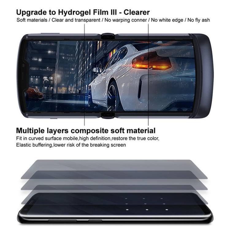 Layered hydrogel film stack for full-coverage screen protector