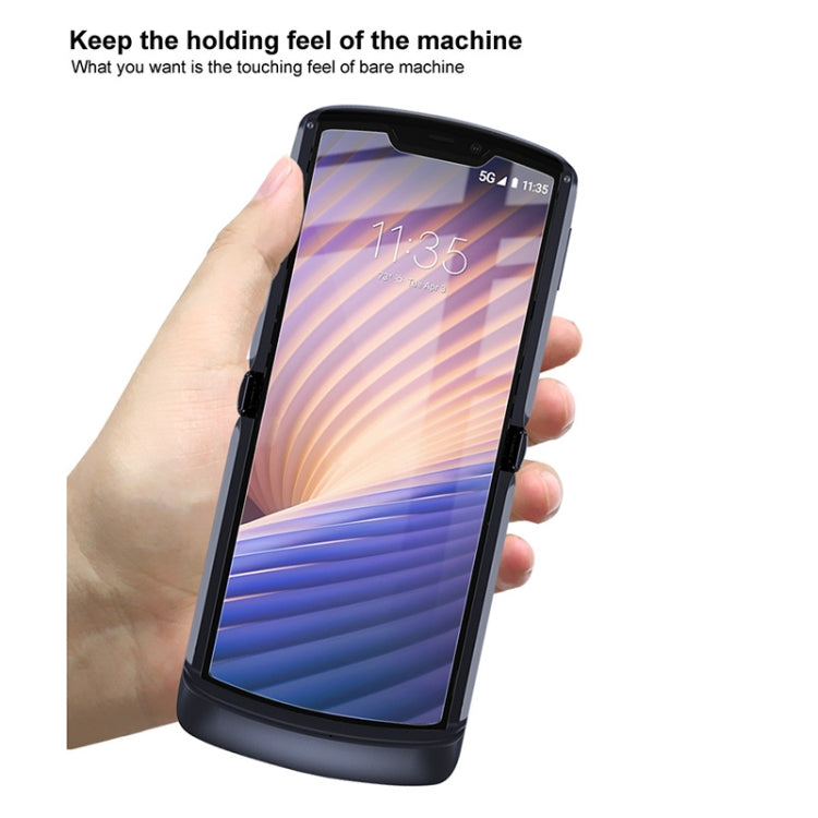 Hydrogel screen protector on foldable phone display with clear, touch-friendly finish
