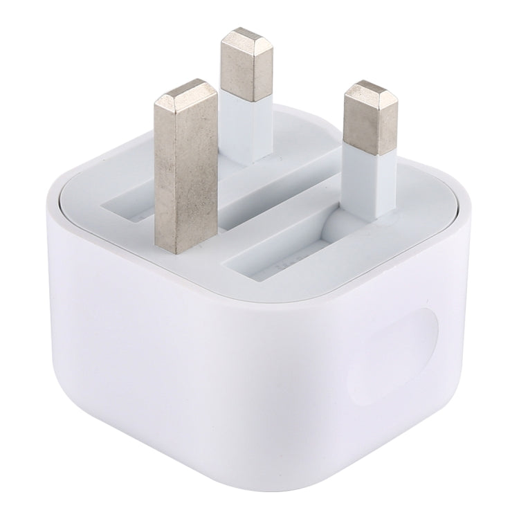 White UK plug travel PD charger adapter with three metal prongs