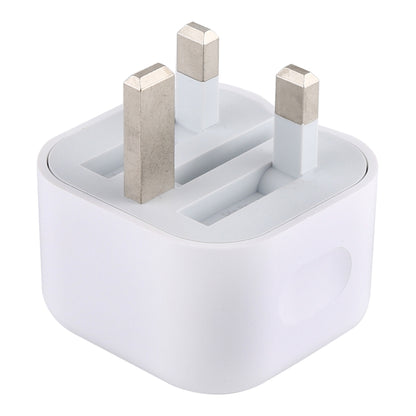 White UK plug travel PD charger adapter with three metal prongs