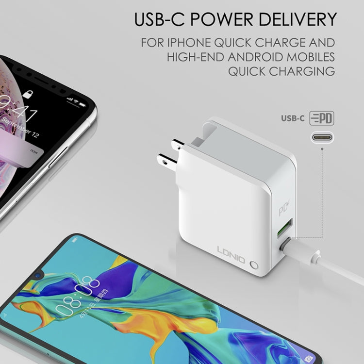 White foldable USB-C PD travel charger with AU plug, compact power adapter