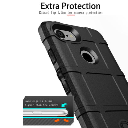 Black rugged TPU case for Pixel 3 with raised camera lip and side cutouts
