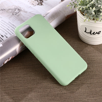 Mint green liquid silicone phone case with full coverage and camera cutout