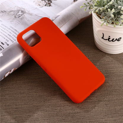 Red liquid silicone phone case for full coverage with camera and side cutouts