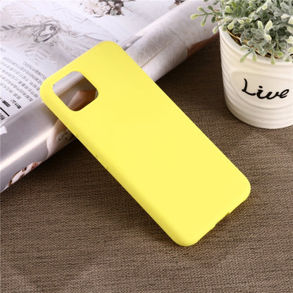 Yellow liquid silicone phone case for full coverage, with camera and button cutouts