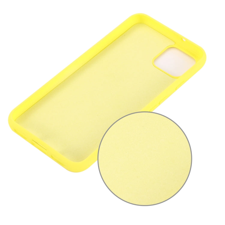 Yellow full-coverage phone case with camera opening and side button cutouts