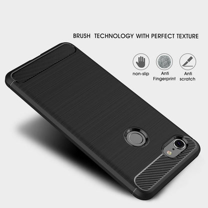 Black textured TPU phone case with circular ring holder and camera cutout