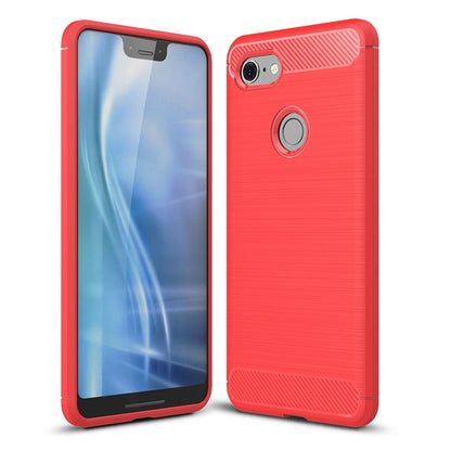 Red brushed texture TPU shockproof phone case with circular grip ring and camera cutout