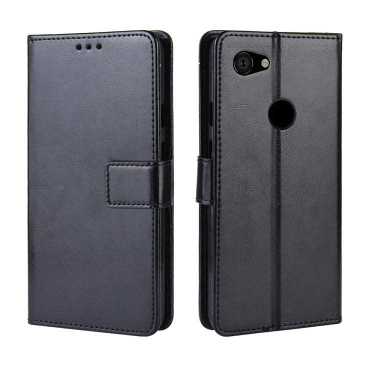 Black leather flip phone case with card holder window and camera cutout