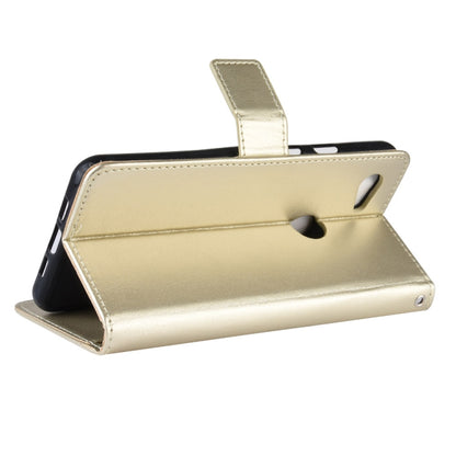 Gold leather wallet flip phone case with stand support and camera cutout