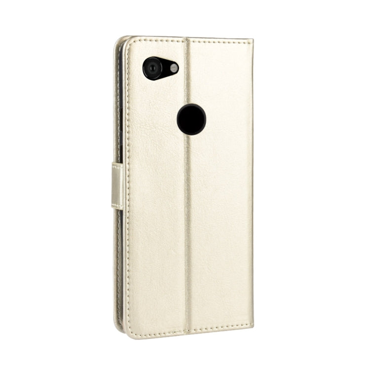 Gold leather flip phone case with camera and large round screen cutout