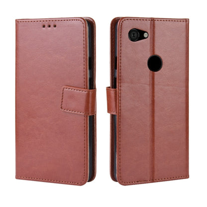 Brown leather flip phone case with front card holder and camera cutout