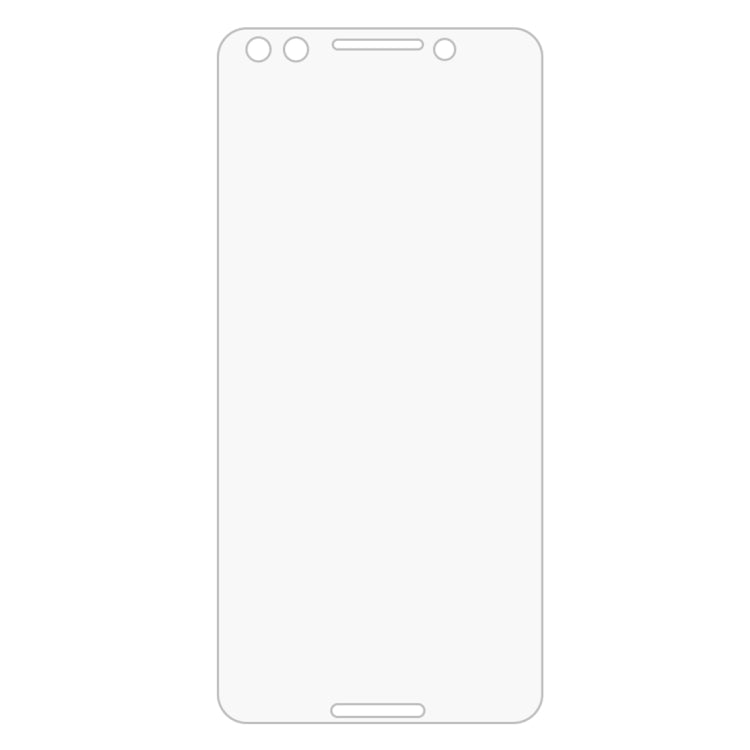 Clear tempered glass screen protector for Pixel 3 with top and bottom cutouts