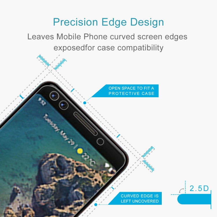 Tempered glass screen protector with 2.5D curved edges for Pixel 3