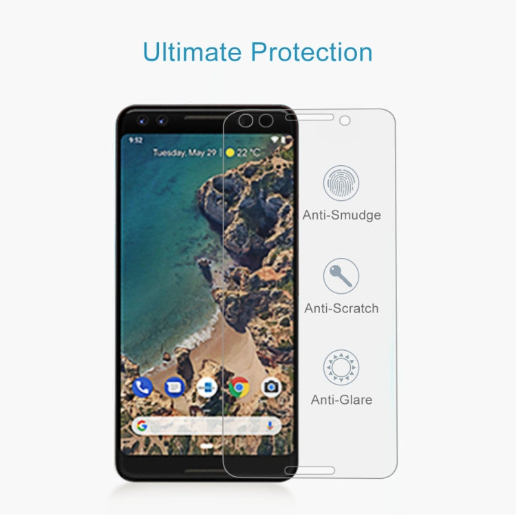 Tempered glass screen protector for Pixel 3 with anti-smudge, anti-scratch, anti-glare