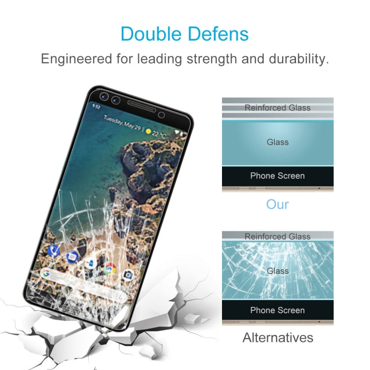 Tempered glass screen protector showing reinforced glass layers for phone screen