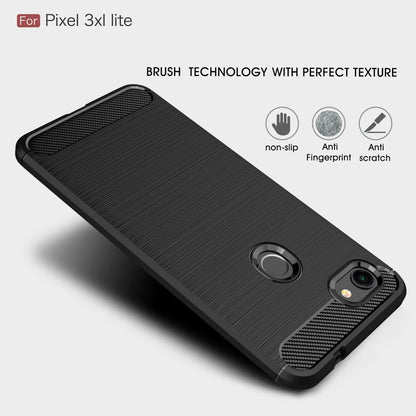 Brushed texture TPU phone case with camera cutout and ring grip for Google Pixel 3XL Lite