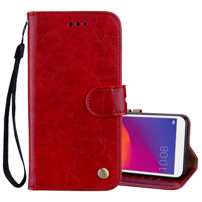 Red flip leather wallet phone case with wrist strap and rounded card holder flap