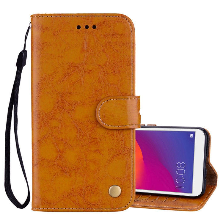 Tan leather flip wallet phone case with wrist strap and card holder flap